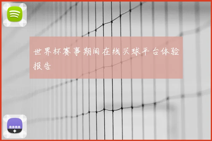 世界杯赛事期间在线买球平台体验报告
